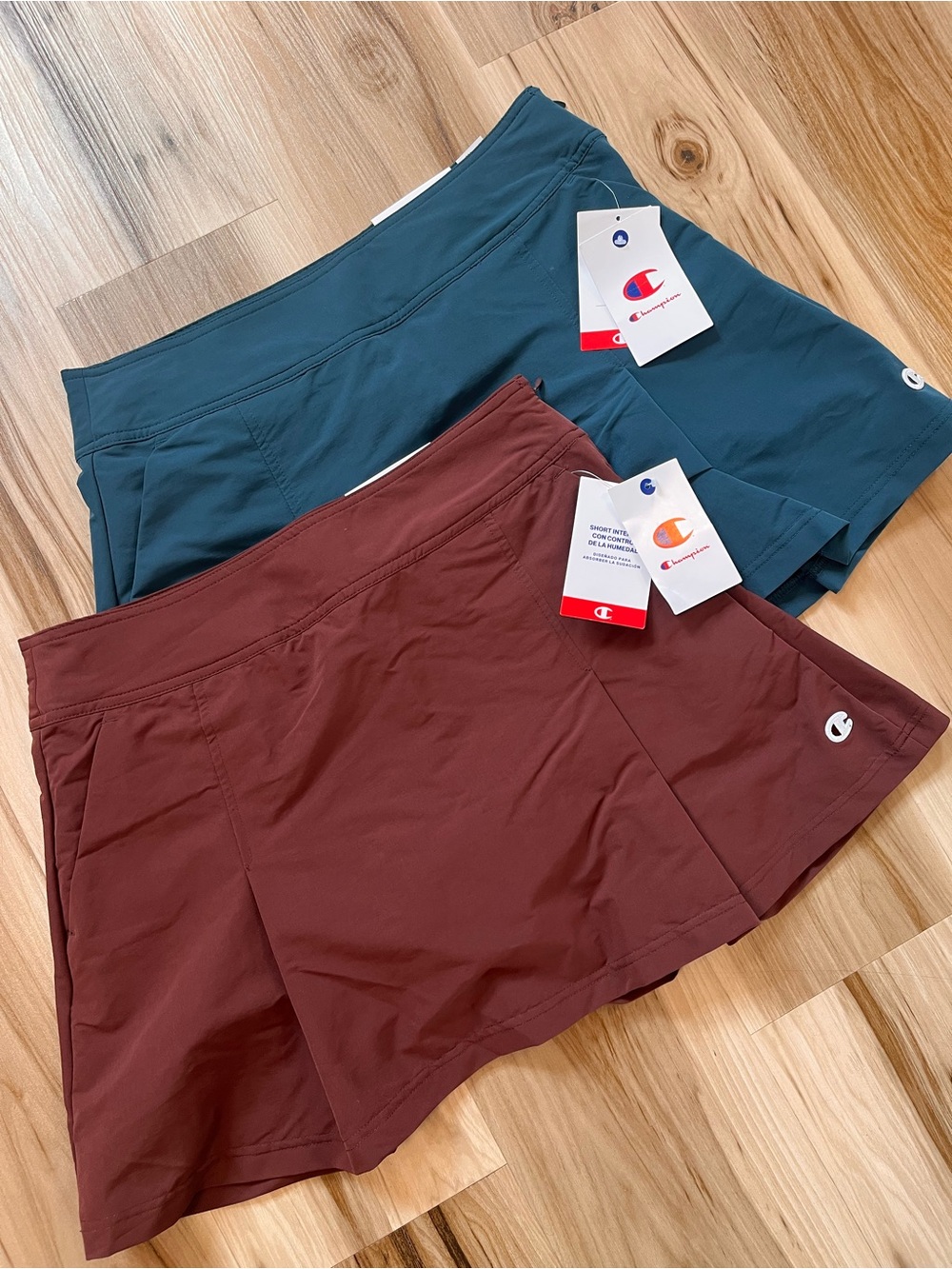 NEW (2) Champion Womens 10 Skort Skirt Shorts Brown Teal Golf Pickleball Tennis